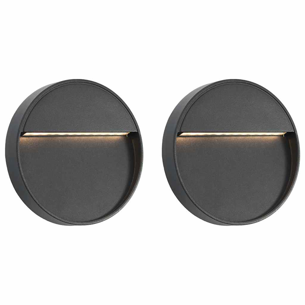 JUNG Vida Außenwandleuchten 2 Stk. LED 3W Schwarz Rund