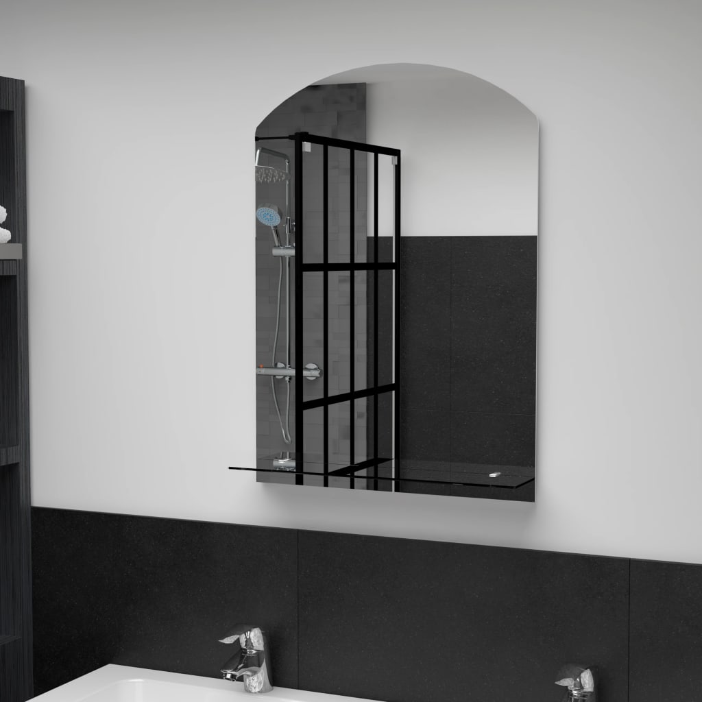 JUNG Vida Wandspiegel mit Regal 50×70 cm Hartglas