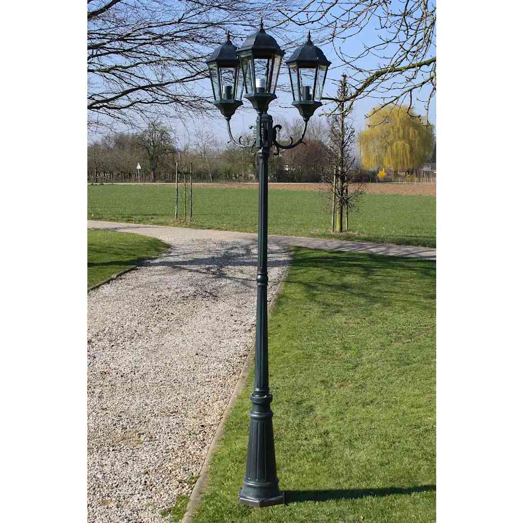 JUNG Vida Gartenlaterne 3-flammig 230 cm Dunkelgrün/Schwarz Aluminium
