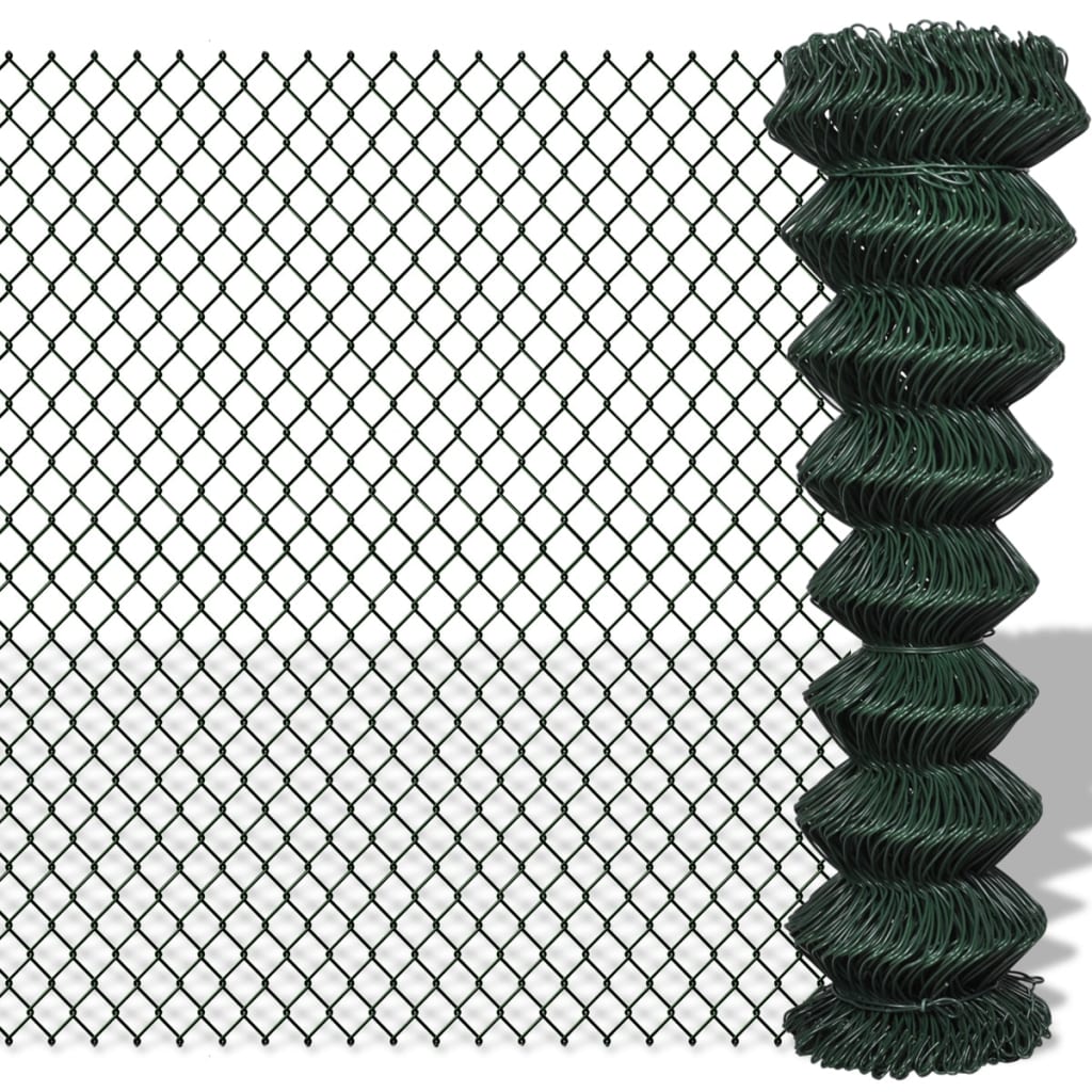 JUNG Vida Maschendrahtzaun Stahl 1,5x15 m Grün