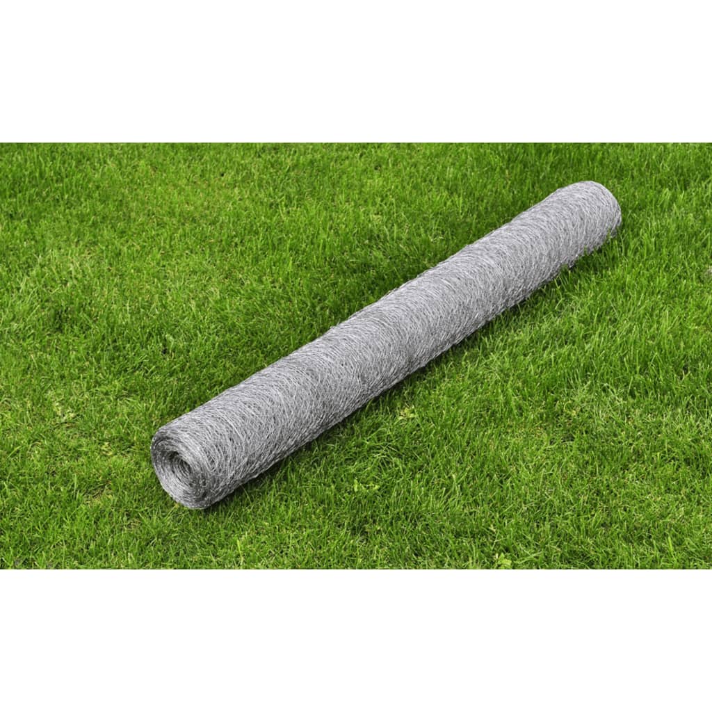 JUNG Vida Maschendraht Verzinkter Stahl 25×0,5 m Silbern