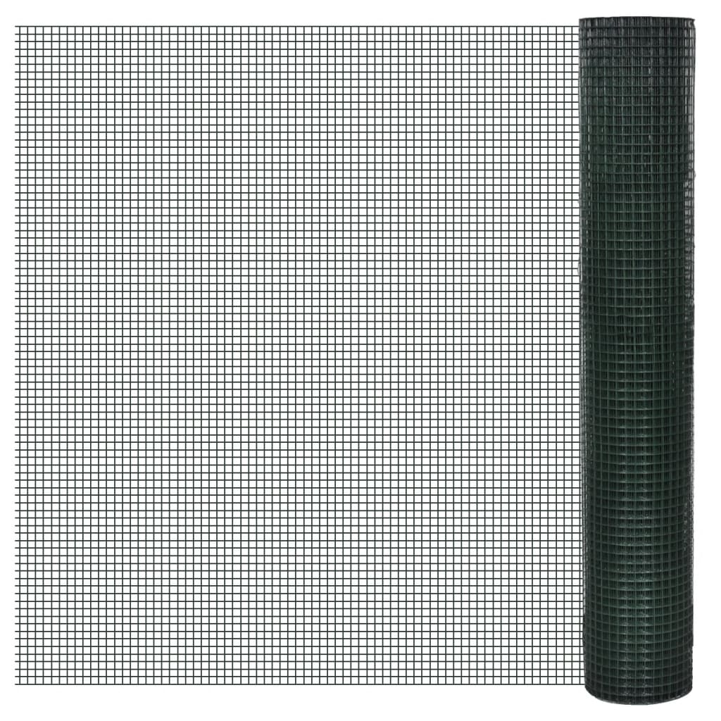 JUNG Vida Drahtzaun für Hühner Verzinkt mit PVC-Beschichtung 10x1 m Grün