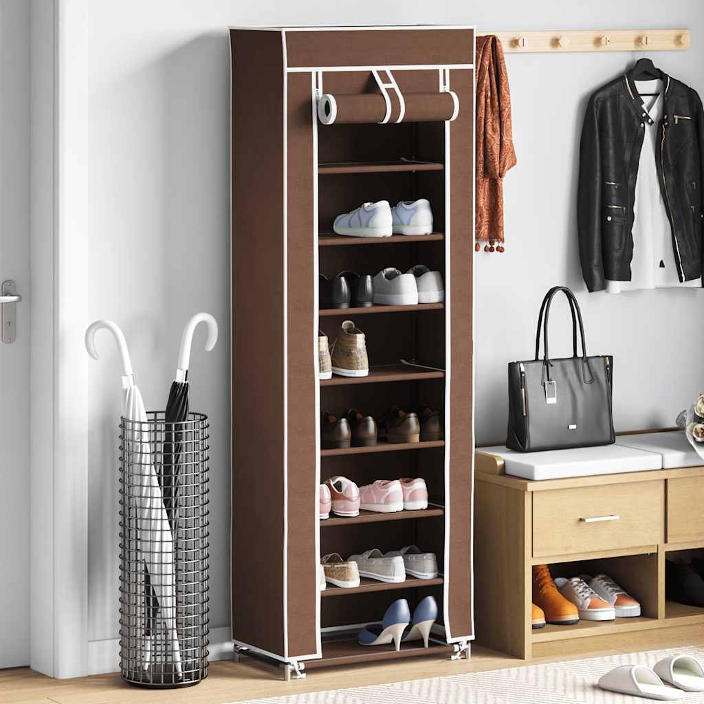 JUNG Vida Schuhschrank Schuhregal 8 Schicht 57 x29 x162 cm Braun