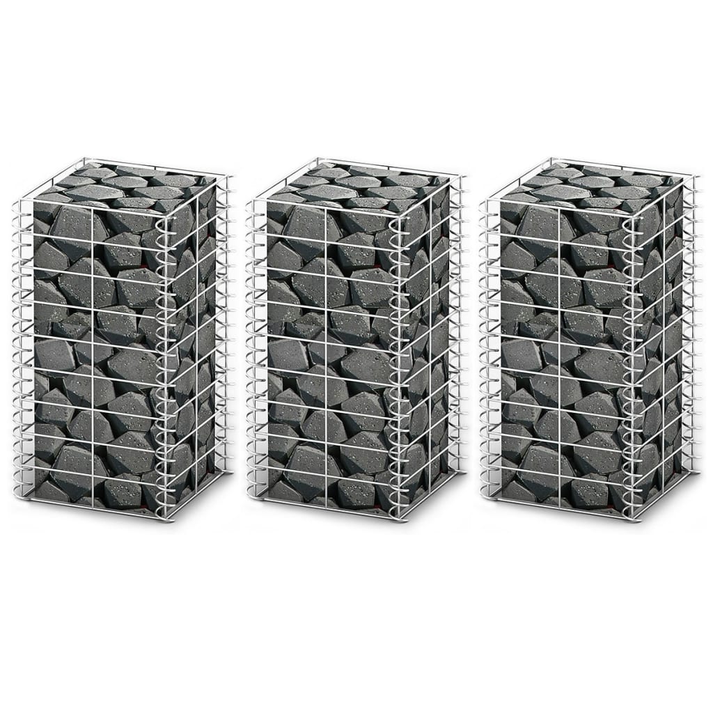 JUNG Vida Gabionen-Set 3-tlg. Verzinkter Draht 25×25×50 cm