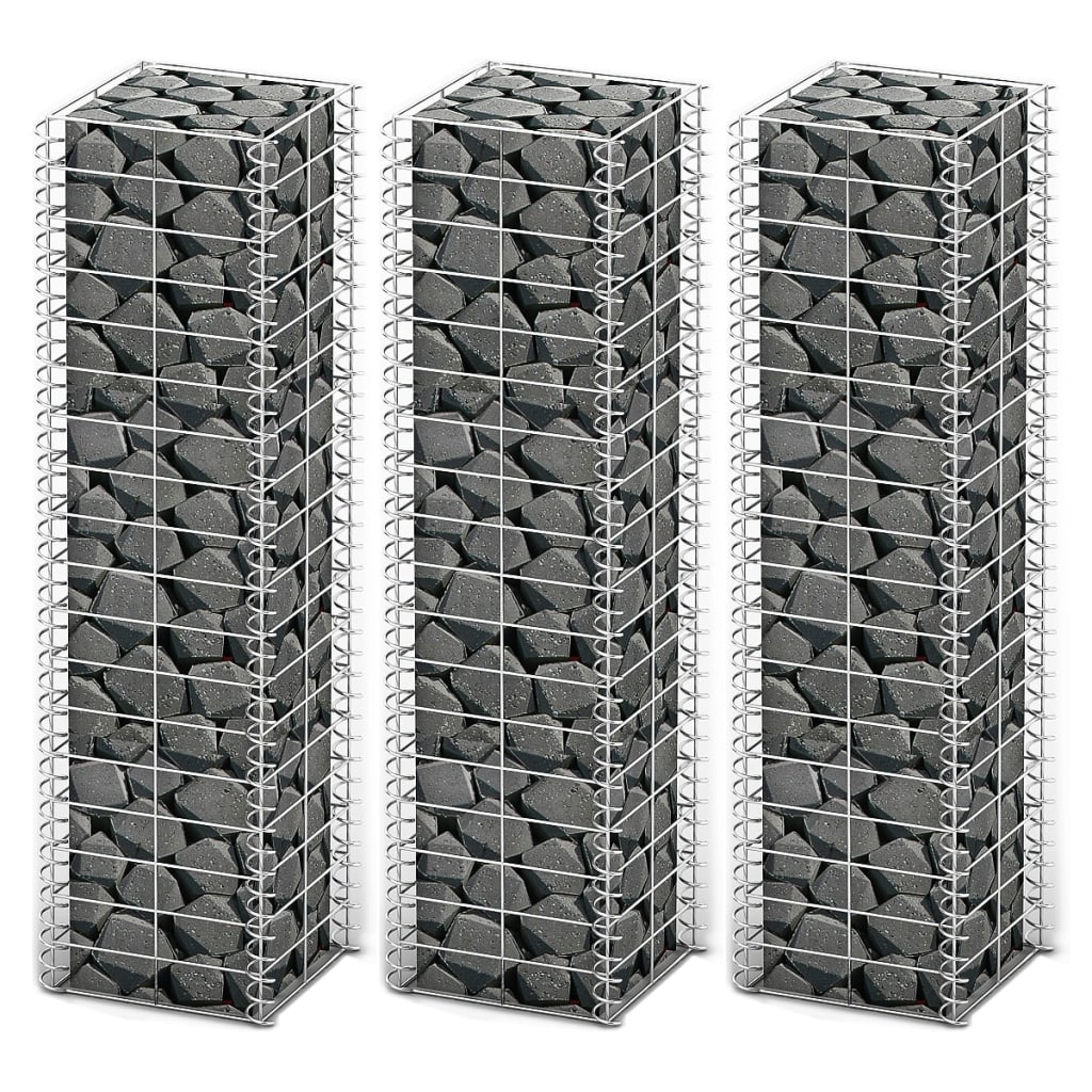 JUNG Vida Gabionen-Set 3-tlg. Verzinkter Draht 25×25×100 cm