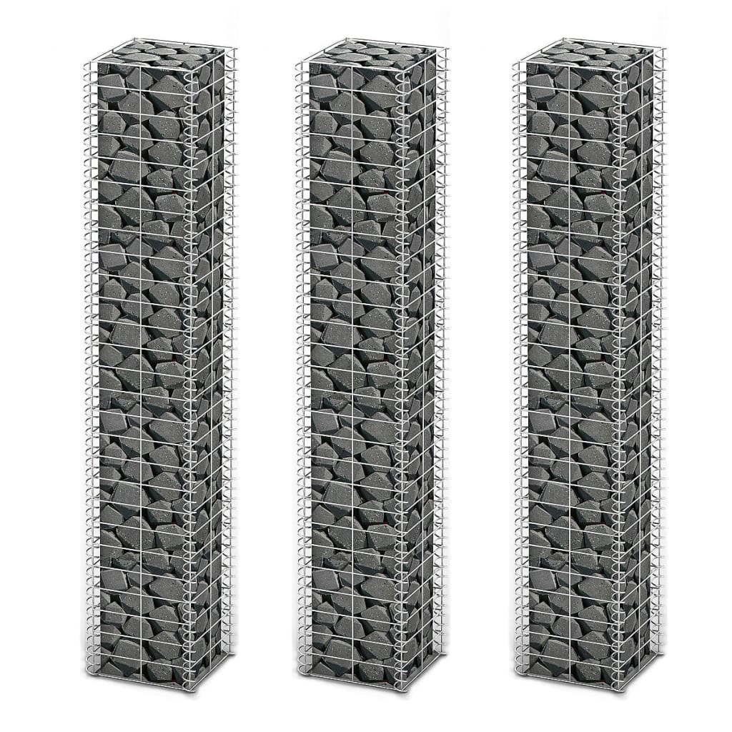 JUNG Vida Gabionen-Set 3-tlg. Verzinkter Draht 25×25×150 cm