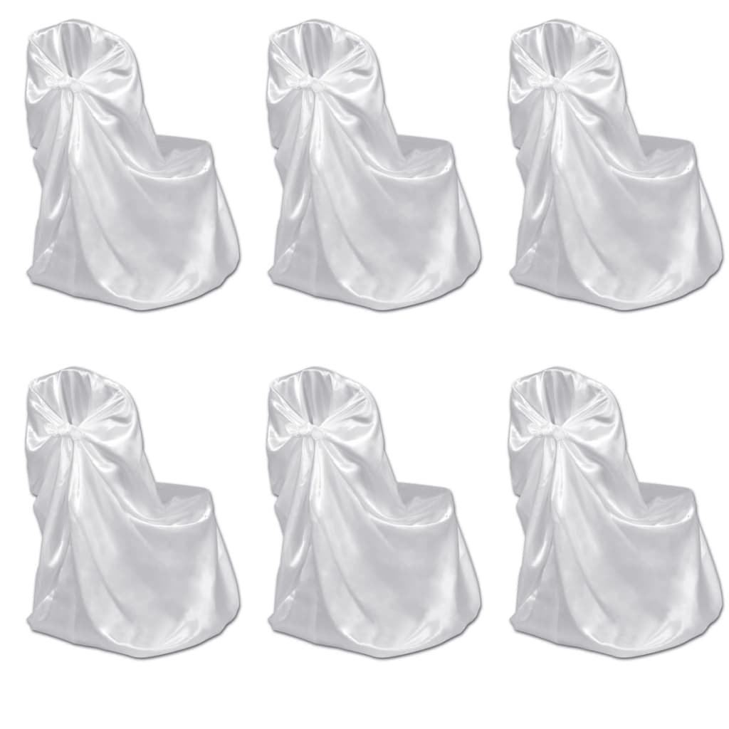 JUNG Vida 6 x Stuhlhusse für Hochzeit Bankett weiß