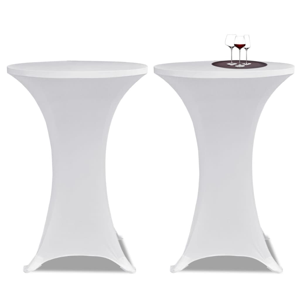 JUNG Vida 2 x Tischhusse für Stehtisch Stretchhusse Ø80 cm weiß