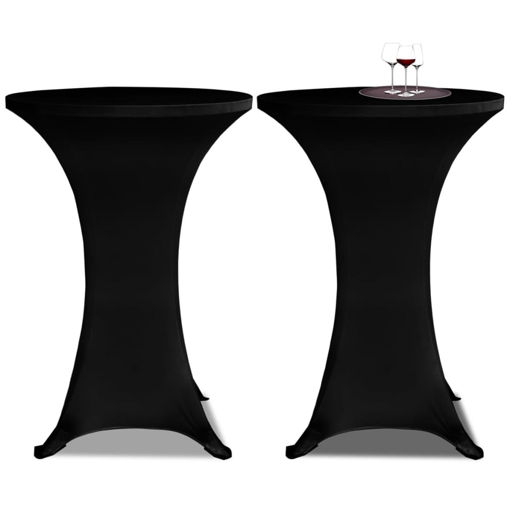 JUNG Vida 2 x Tischhusse für Stehtisch Stretchhusse Ø80 cm schwarz