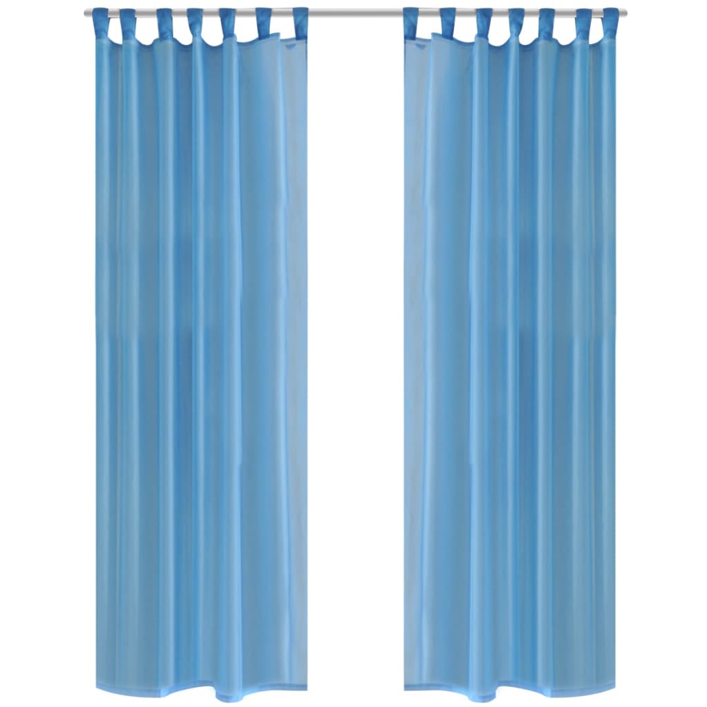 JUNG Vida 2 x Transparente Gardine Fertiggardine 140 x 175 cm türkis