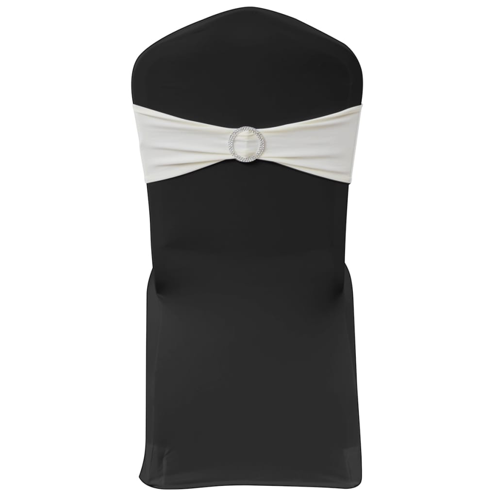 JUNG Vida 25 x Stretch Stuhlschleifen + Diamant Schnalle cremefarben