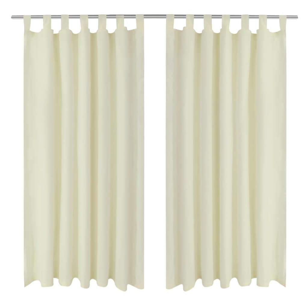 JUNG Vida Vorhänge Gardinen aus Satin 2-teilig 140 x 225 cm Creme