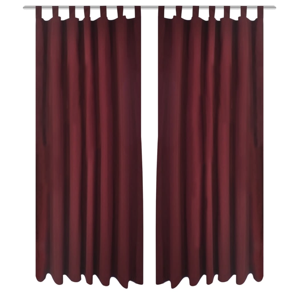 JUNG Vida Vorhänge Gardinen aus Satin 2-teilig 140 x 225 cm Dunkelrot