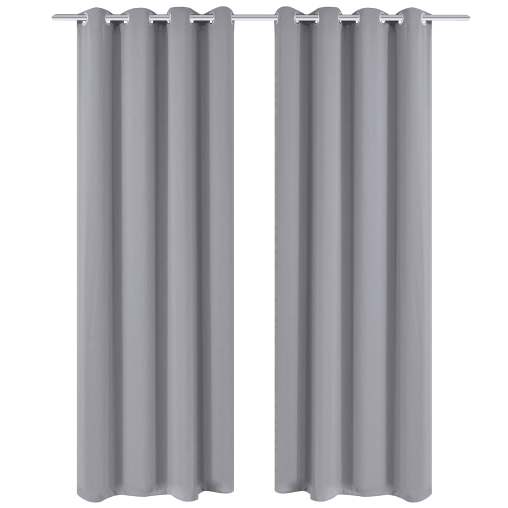 JUNG Vida Verdunkelungs-Vorhänge mit Metallringen 135 x 245 cm Grau blackout