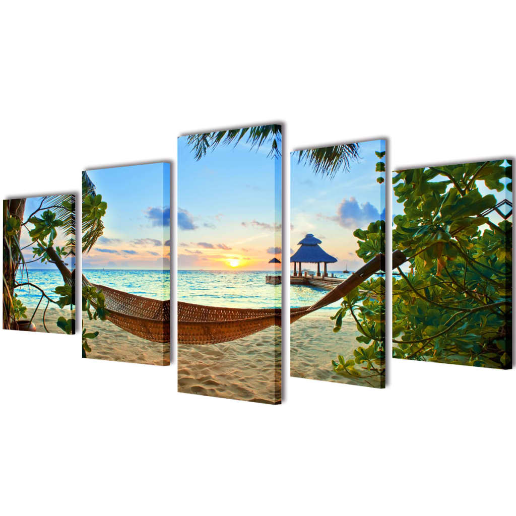 JUNG Vida Bilder Dekoration Set Hängematte 100 x 50 cm