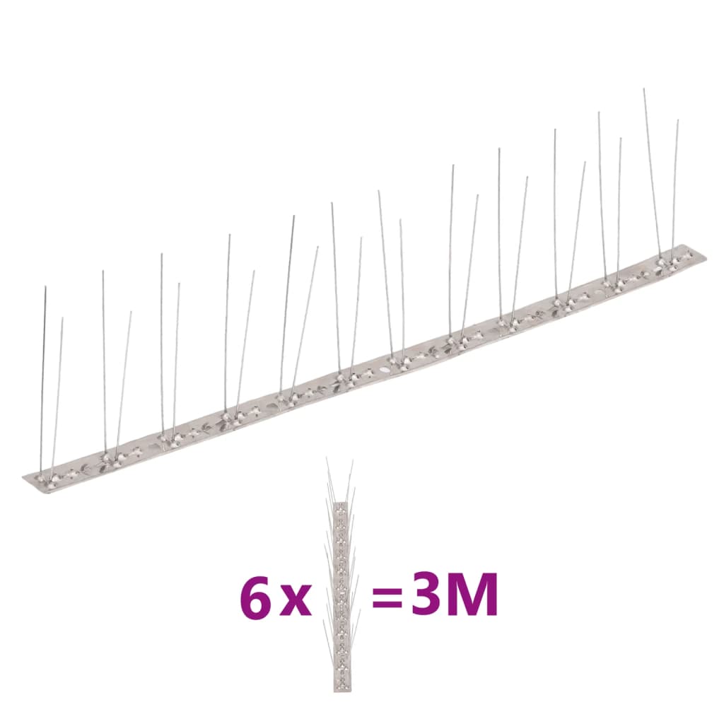 JUNG Vida 6-tlg. Taubenabwehr Spikes-Set Edelstahl 3 m 2-reihig