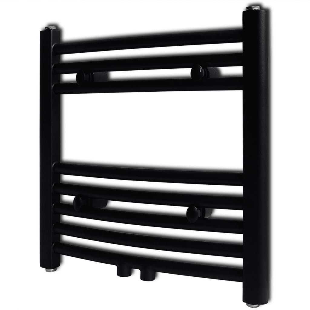 JUNG Vida Handtuchheizkörper Warmwasser Gebogen Schwarz 480x480 mm