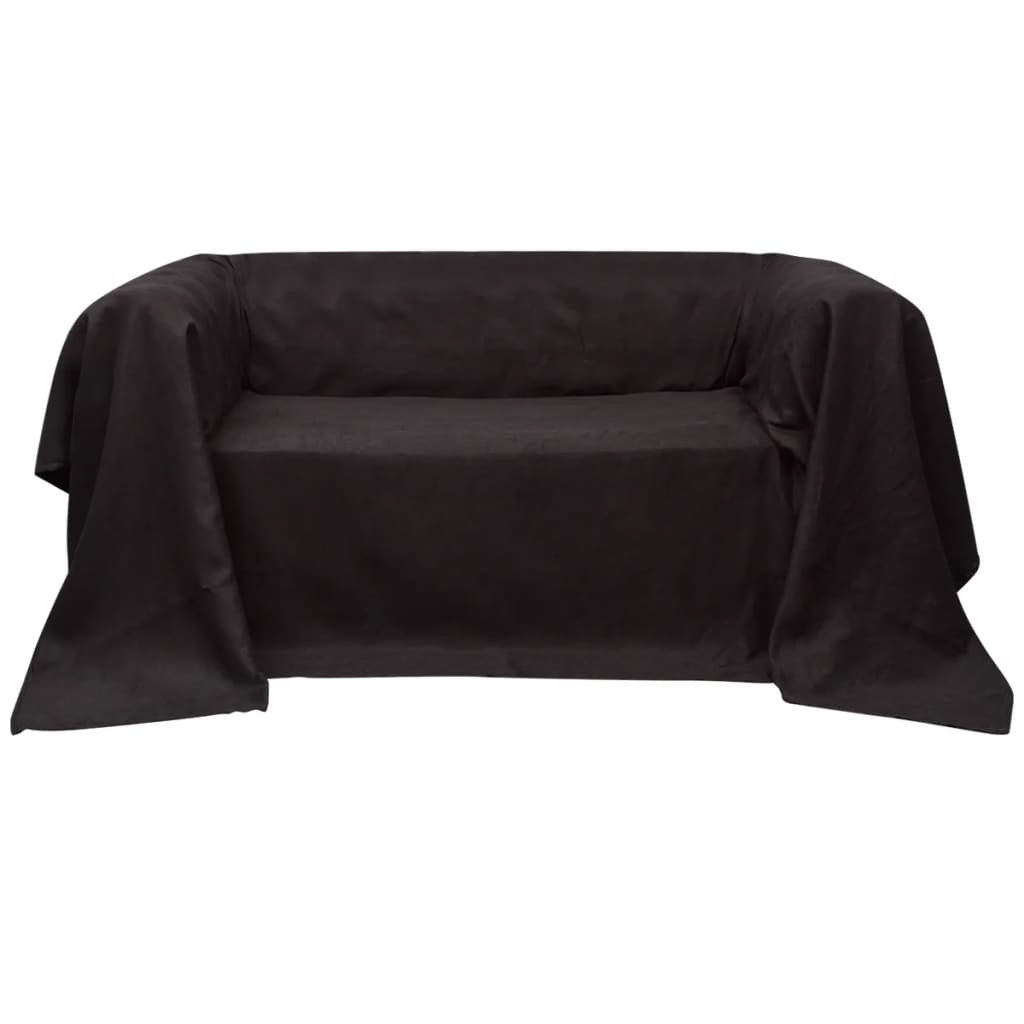 JUNG Vida Micro-Suede Sofaüberwurf Tagesdecke Braun 140 x 210 cm