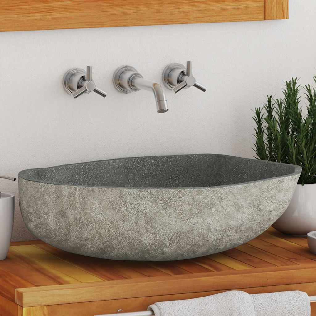 JUNG Vida Waschbecken Flussstein Oval (45-53)x(34-41) cm