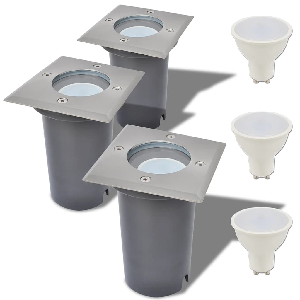 JUNG Vida LED-Bodeneinbaustrahler 3 Stk. Outdoor Quadratisch