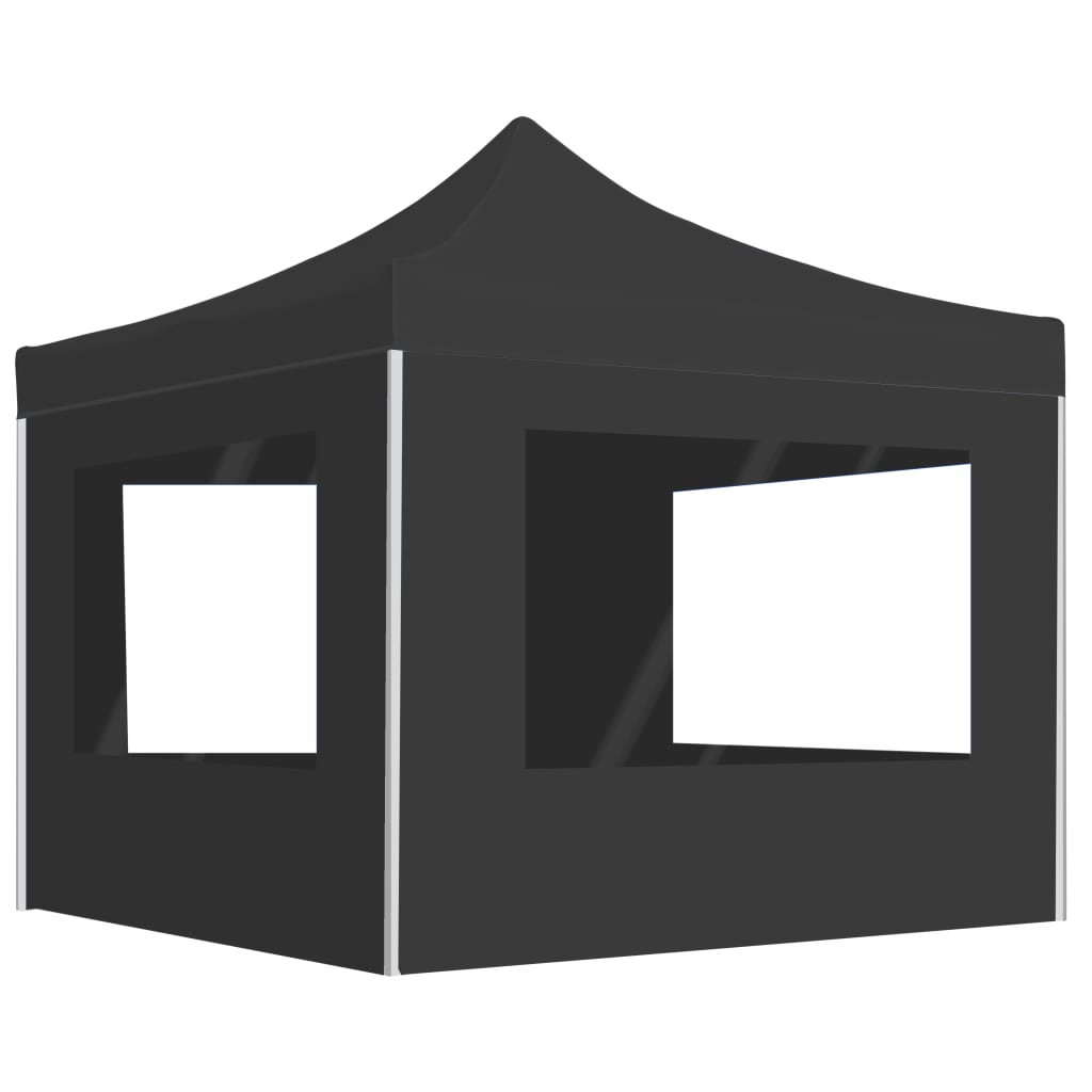 JUNG Vida Profi-Partyzelt Faltbar mit Wänden Aluminium 3×3m Anthrazit