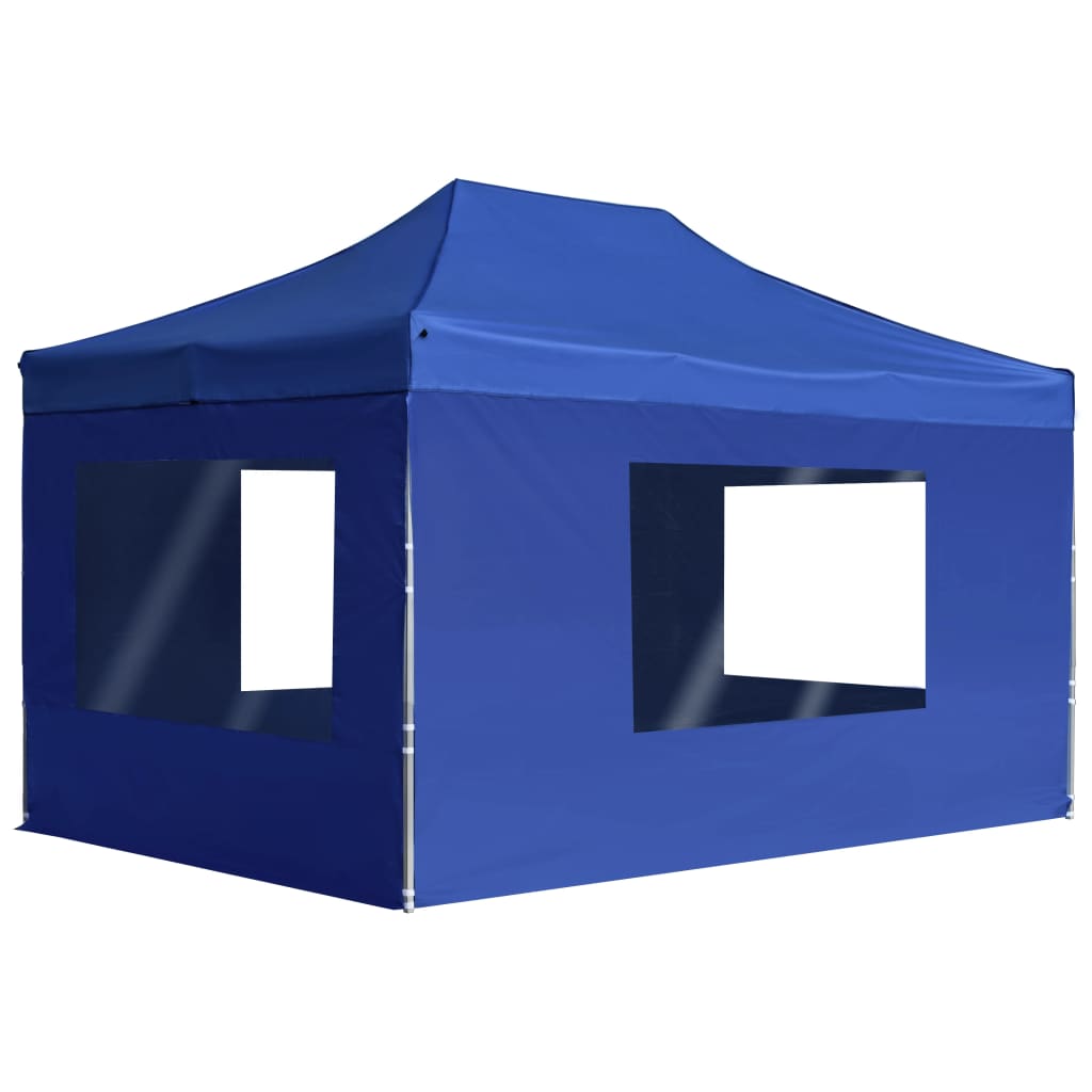 JUNG Vida Profi-Partyzelt Faltbar mit Wänden Aluminium 4,5x3 m Blau