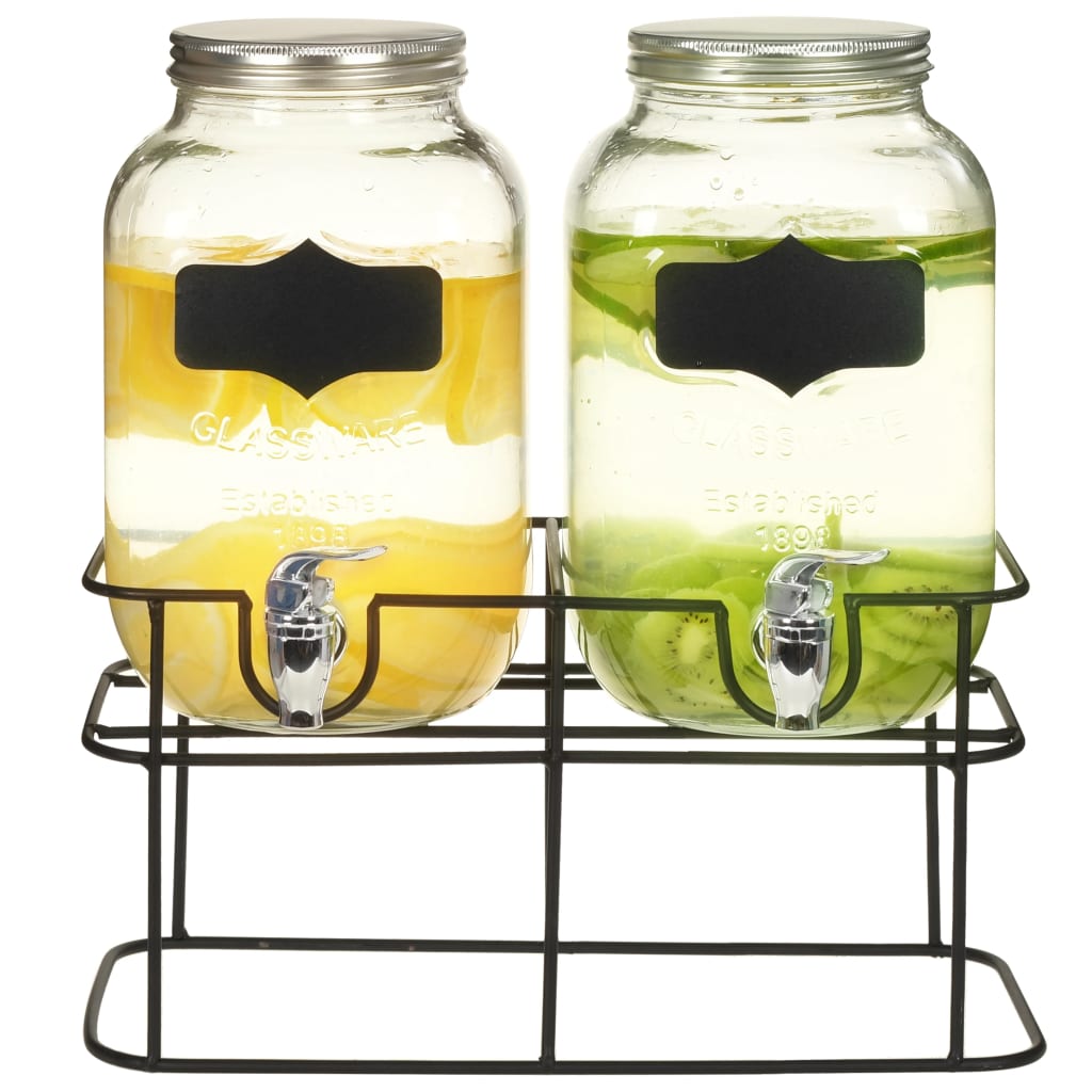 JUNG Vida Getränkespender 2 Stk. mit Ständer 2 x 4 L Glas