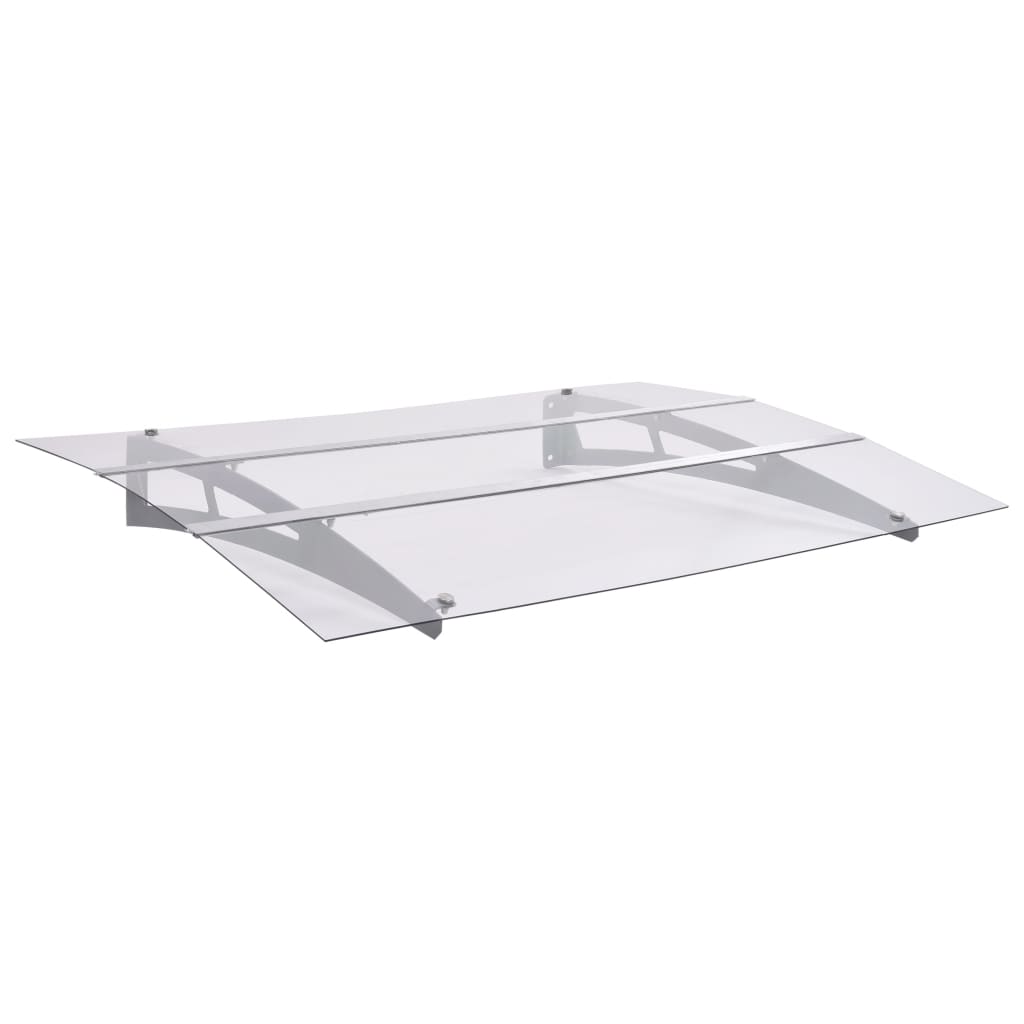 JUNG Vida Türvordach Silbern und Transparent 120x90 cm Polycarbonat