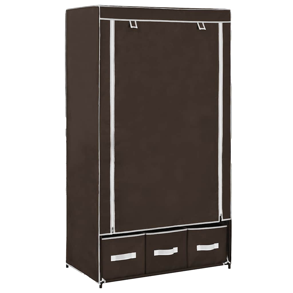 JUNG Vida Kleiderschrank Braun 87 x 49 x 159 cm Stoff