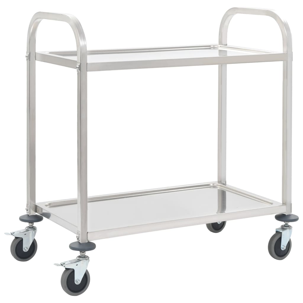 JUNG Vida 2-Stufiger Servierwagen 96,5 x 55 x 90 cm Edelstahl