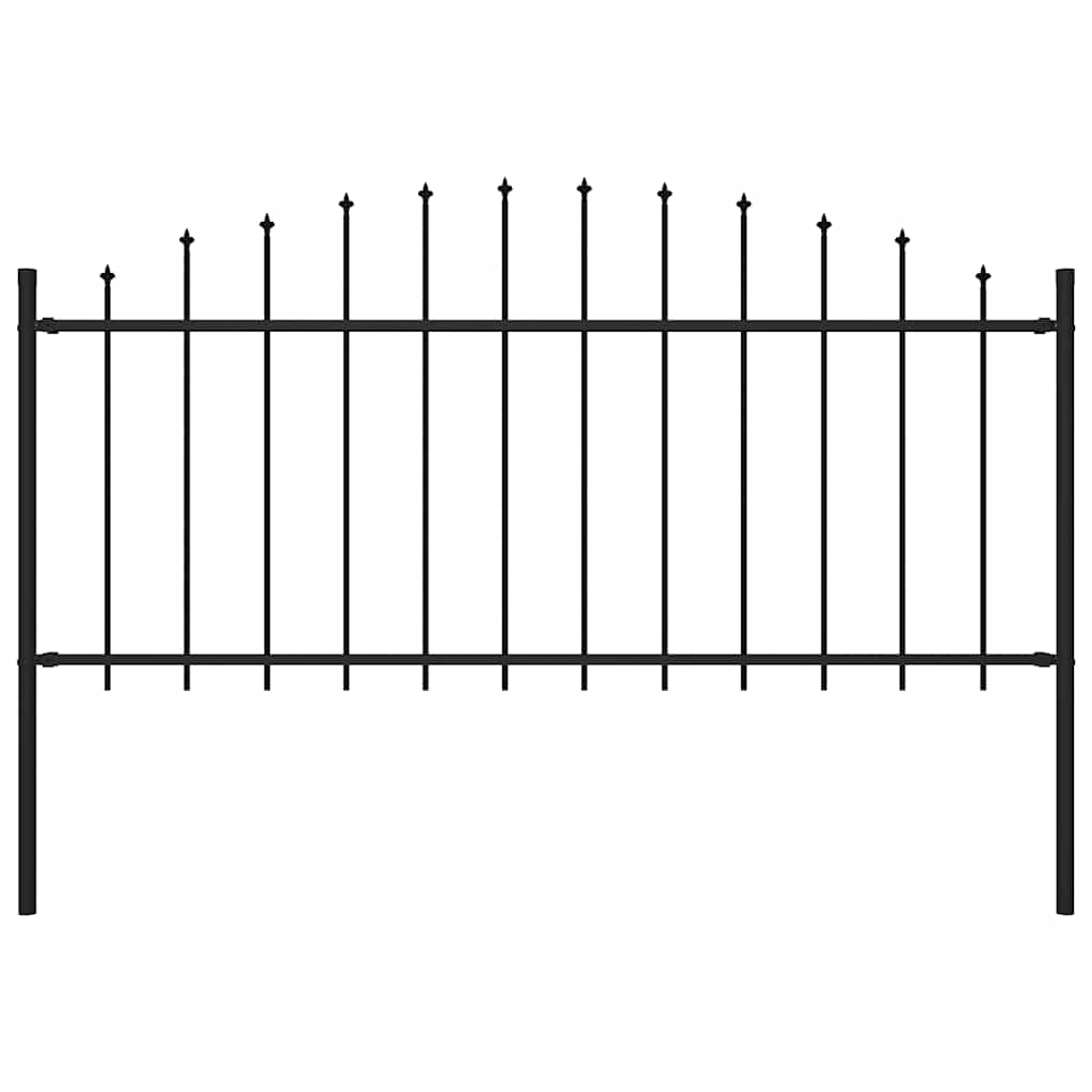 JUNG Vida Gartenzaun mit Speerspitzen Stahl (0,5 - 0,75) x 1,7 m Schwarz