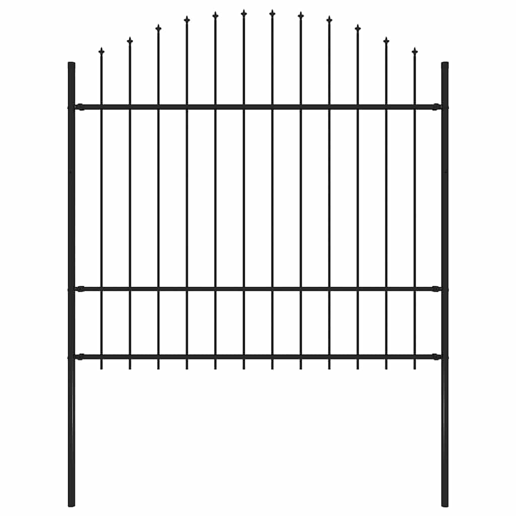 JUNG Vida Gartenzaun mit Speerspitze Stahl 181 x 175 cm Schwarz