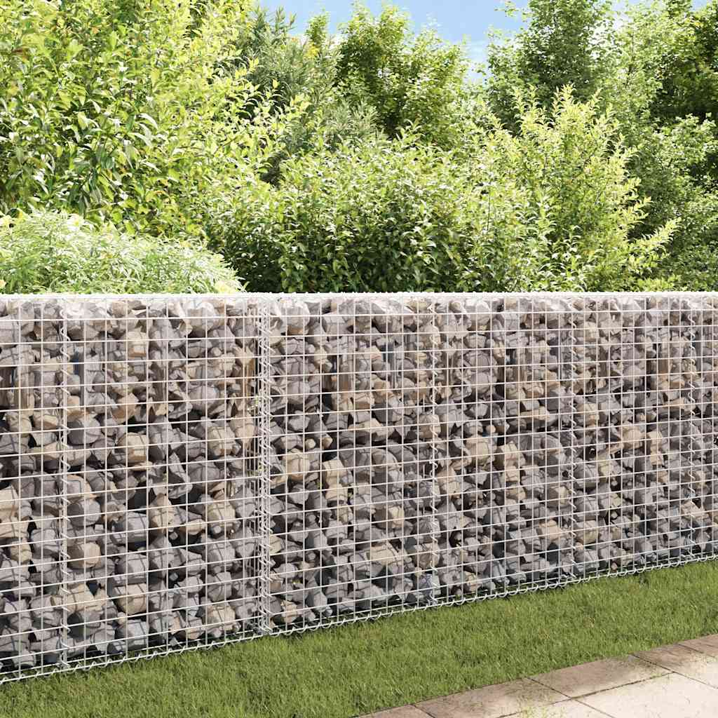 JUNG Vida Gabionenwand mit Abdeckung Verzinkter Stahl 200×20×85 cm
