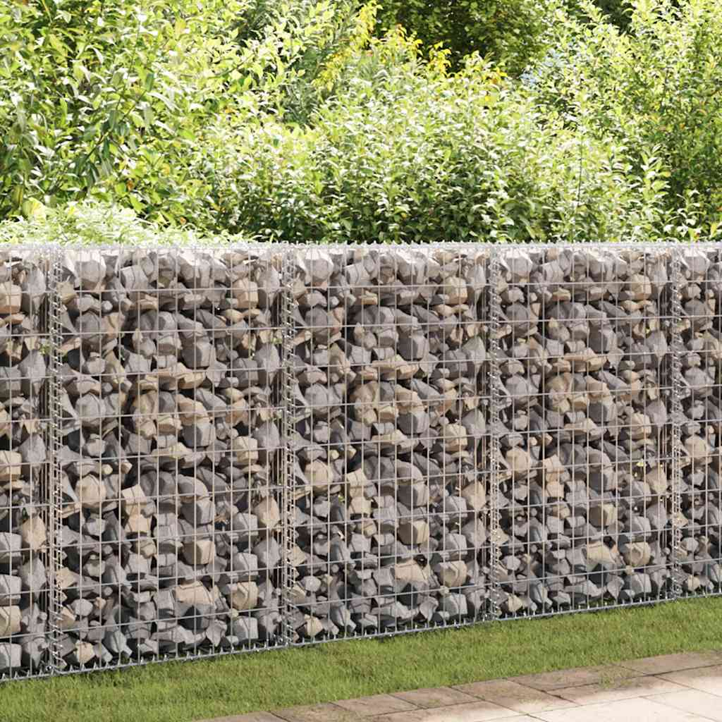 JUNG Vida Gabionenwand mit Abdeckung Verzinkter Stahl 600×30×150 cm
