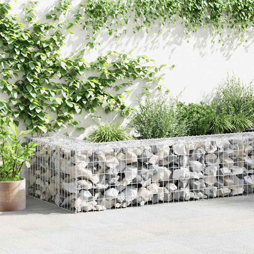 JUNG Vida Gabionenwand mit Abdeckung 300×50×50 cm Verzinkter Stahl