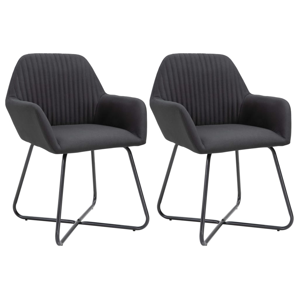 JUNG Vida Esszimmerstühle 2 Stk. Schwarz Stoff