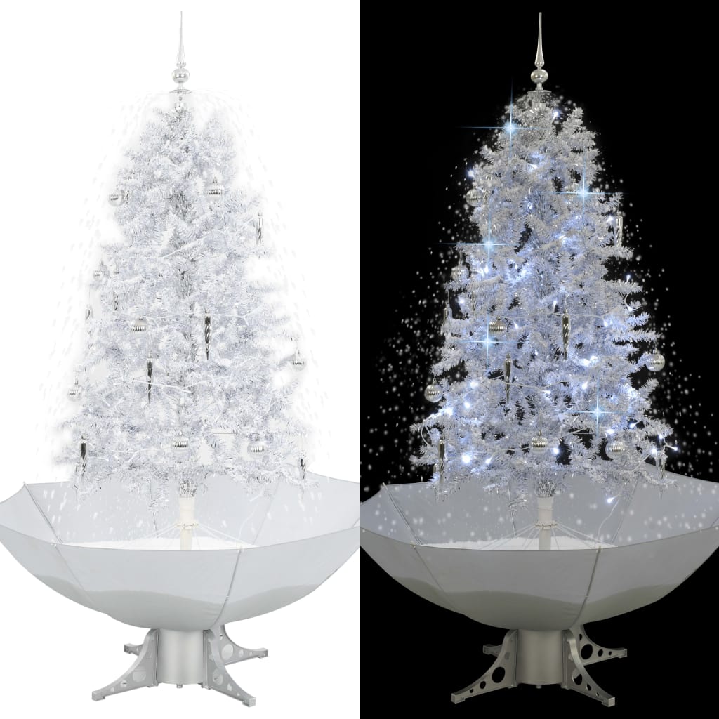 JUNG Vida Schneiender Weihnachtsbaum mit Schirmfuß Weiß 170 cm