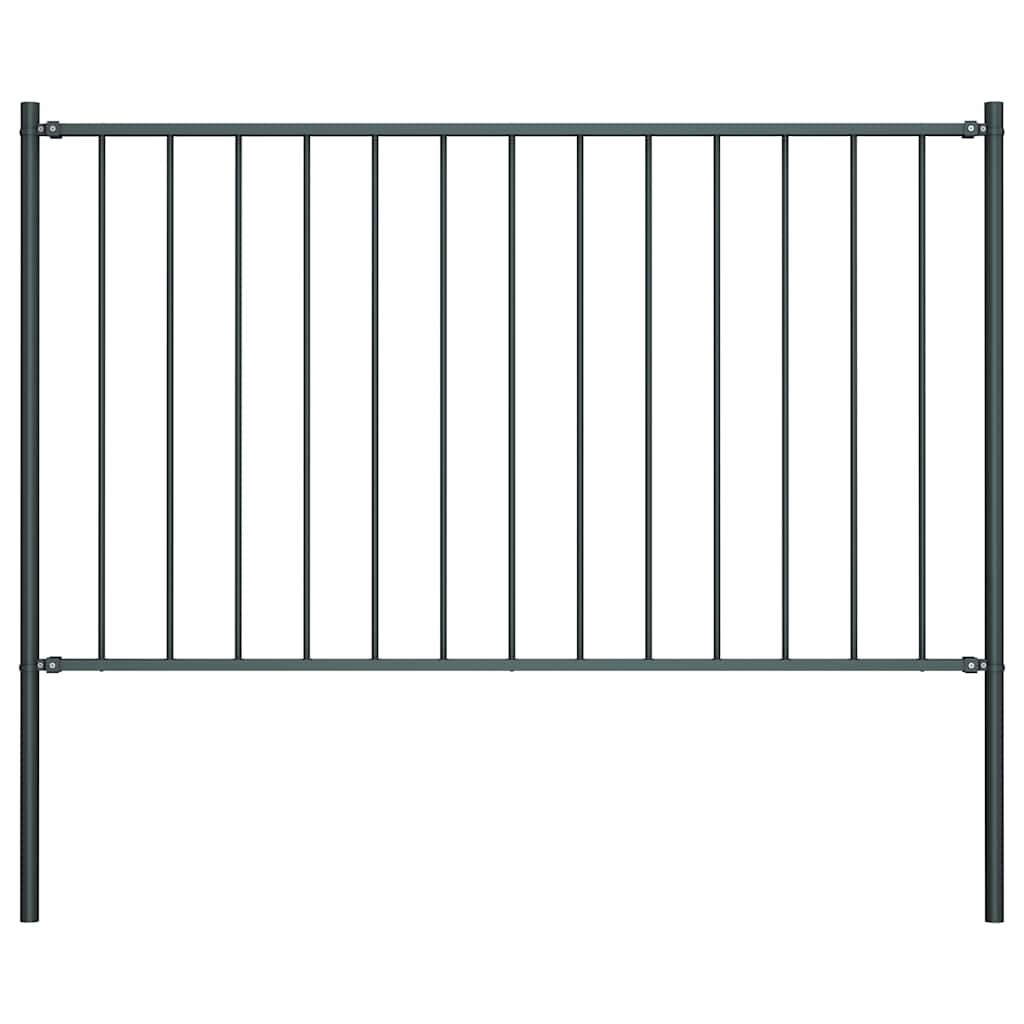 JUNG Vida Zaunelement mit Pfosten Pulverbeschichteter Stahl 1,81x1,25 m Anthrazit