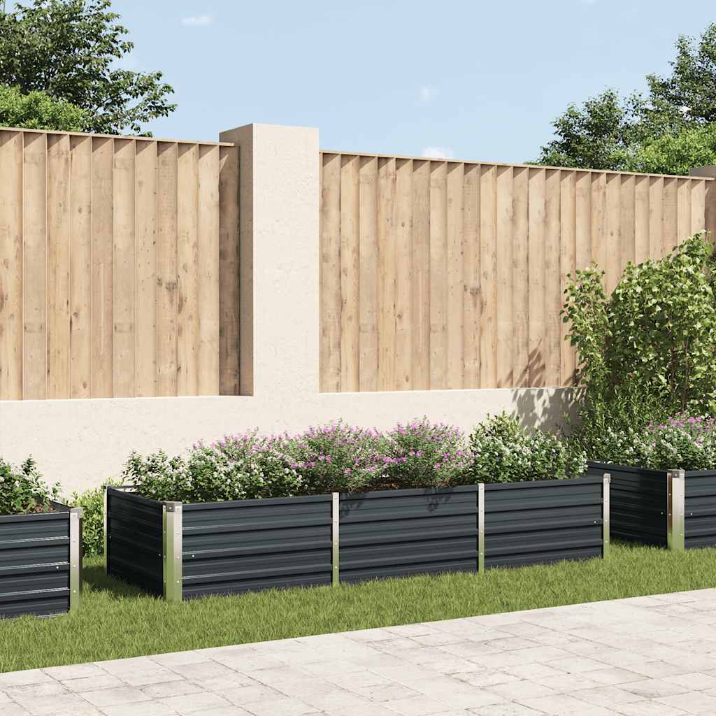 JUNG Vida Garten-Hochbeet Anthrazit 240 x 80 x 45 cm Verzinkter Stahl