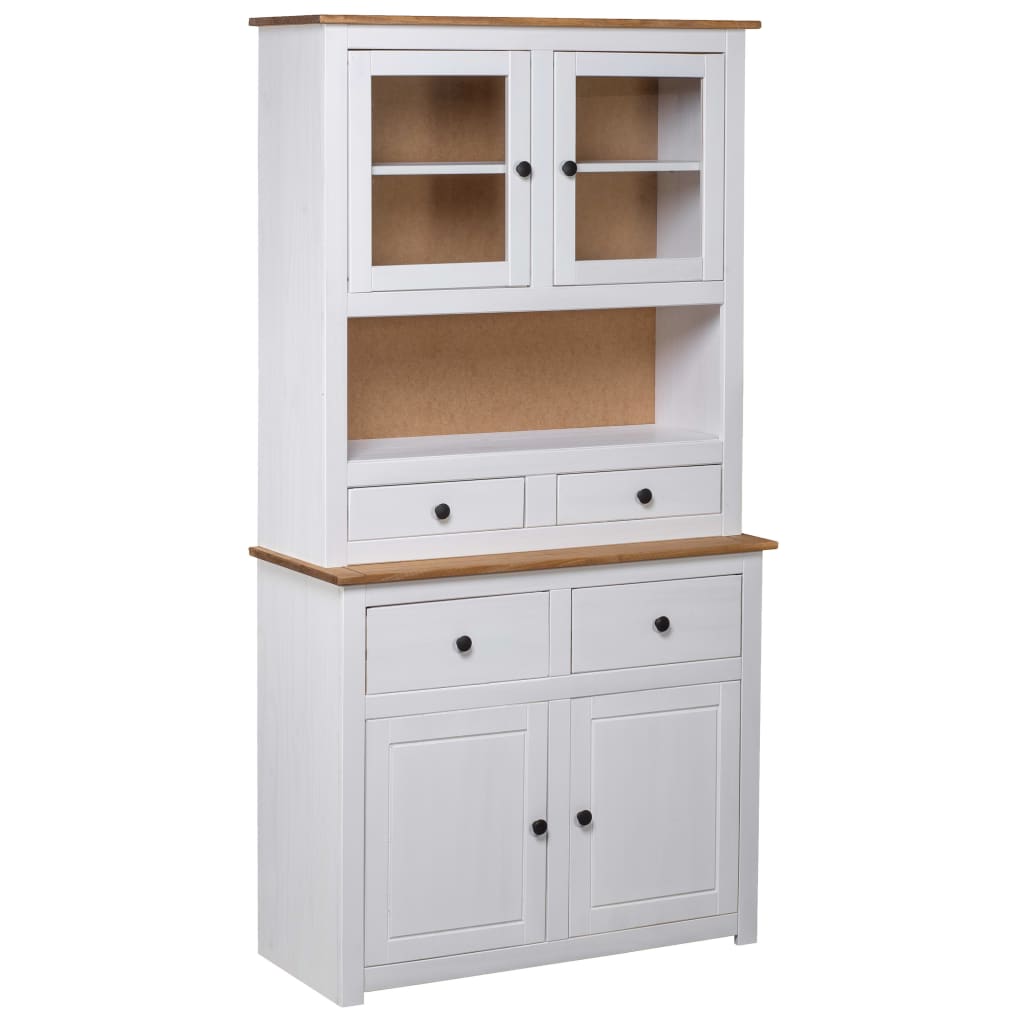JUNG Vida Highboard Weiß 93x40,5x180 cm Kiefernholz Panama