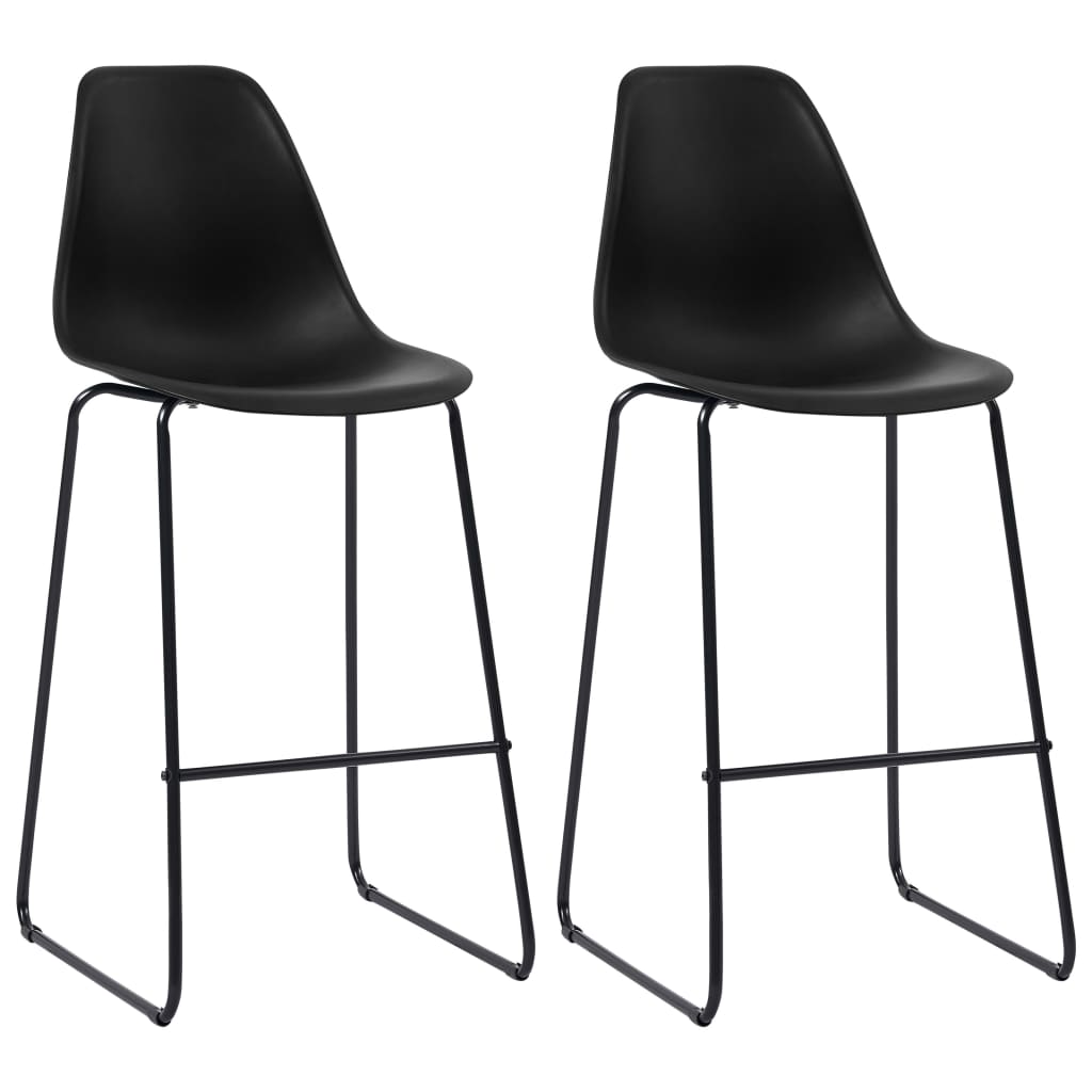 JUNG Vida Barhocker 2 Stk. Schwarz Kunststoff