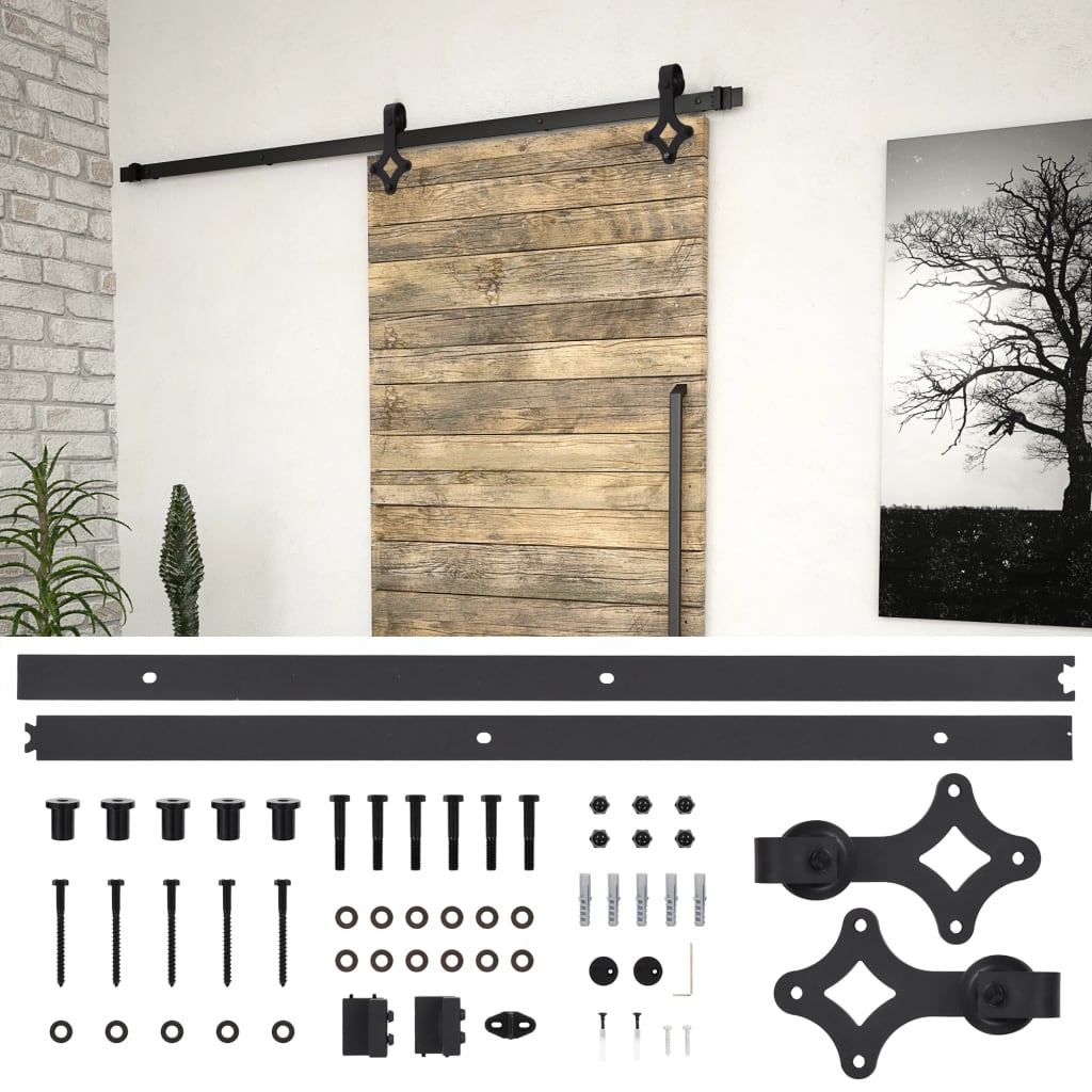 JUNG Vida Schiebetürbeschlag-Set SKIEN 183 cm Stahl Schwarz
