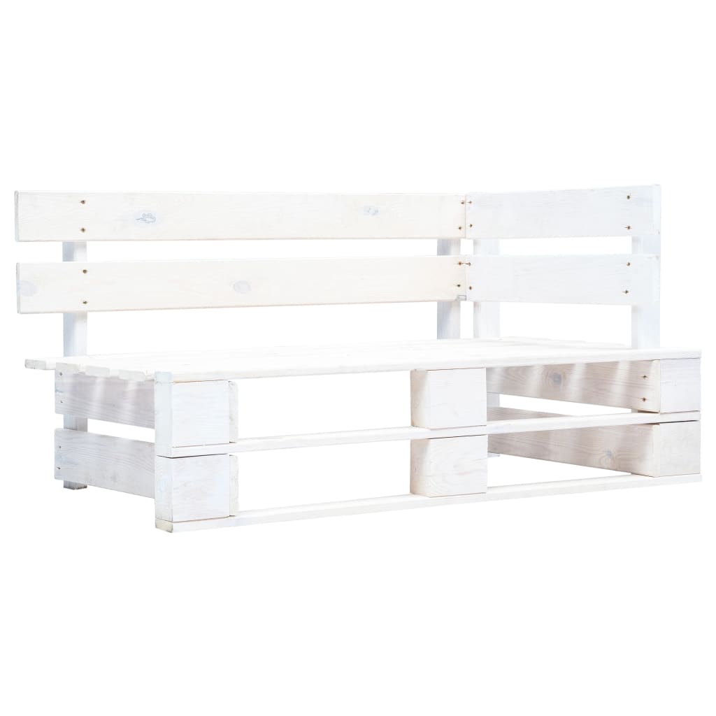 JUNG Vida Outdoor-Eckbank Paletten Holz Weiß
