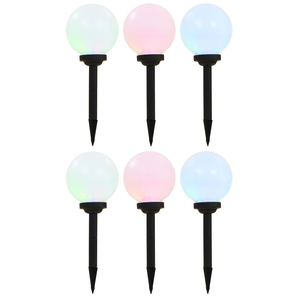 JUNG Vida Außen-Solarlampen 6 Stk. LED Kugel 20 cm RGB
