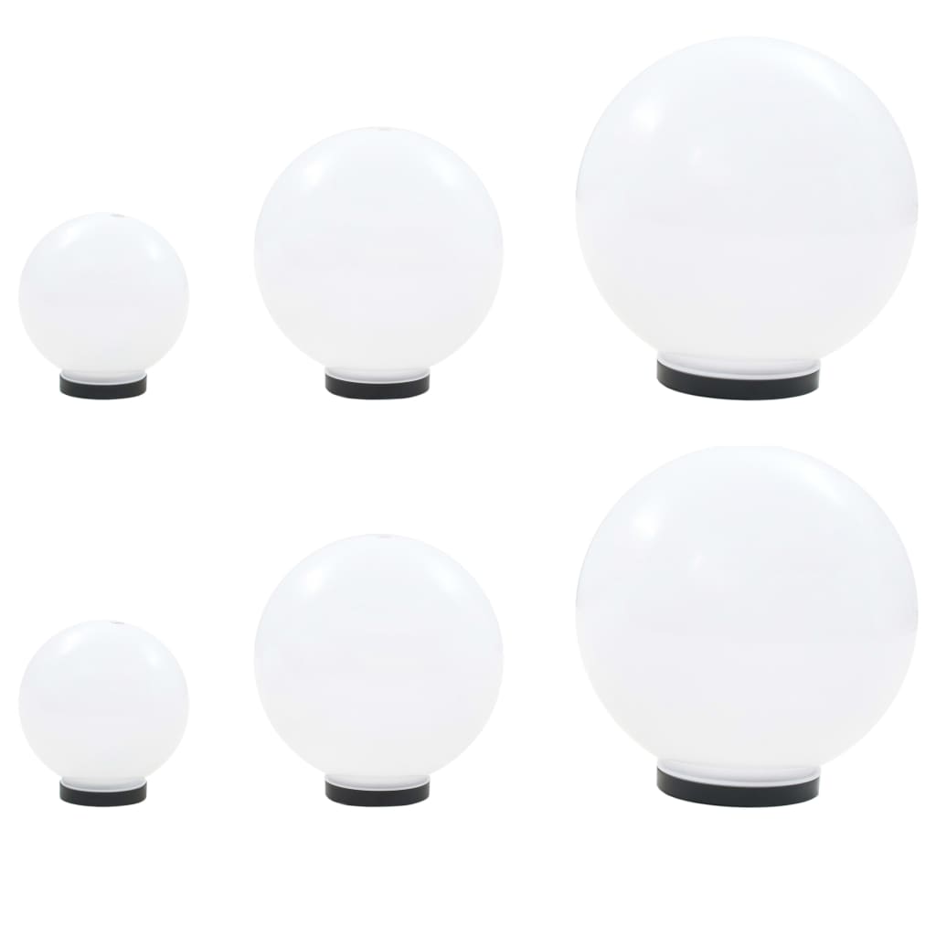 JUNG Vida 6 Stk. LED-Gartenleuchten-Set Kugelförmig 20/30/40 cm PMMA