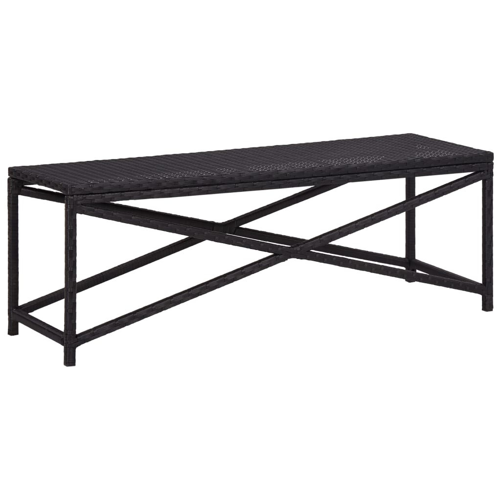 JUNG Vida Gartenbank 120 cm Poly Rattan Schwarz
