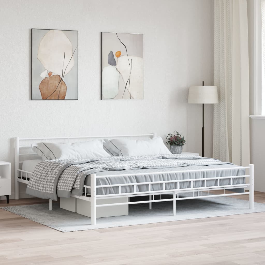 JUNG Vida Bettgestell Weiß Metall 200×200 cm