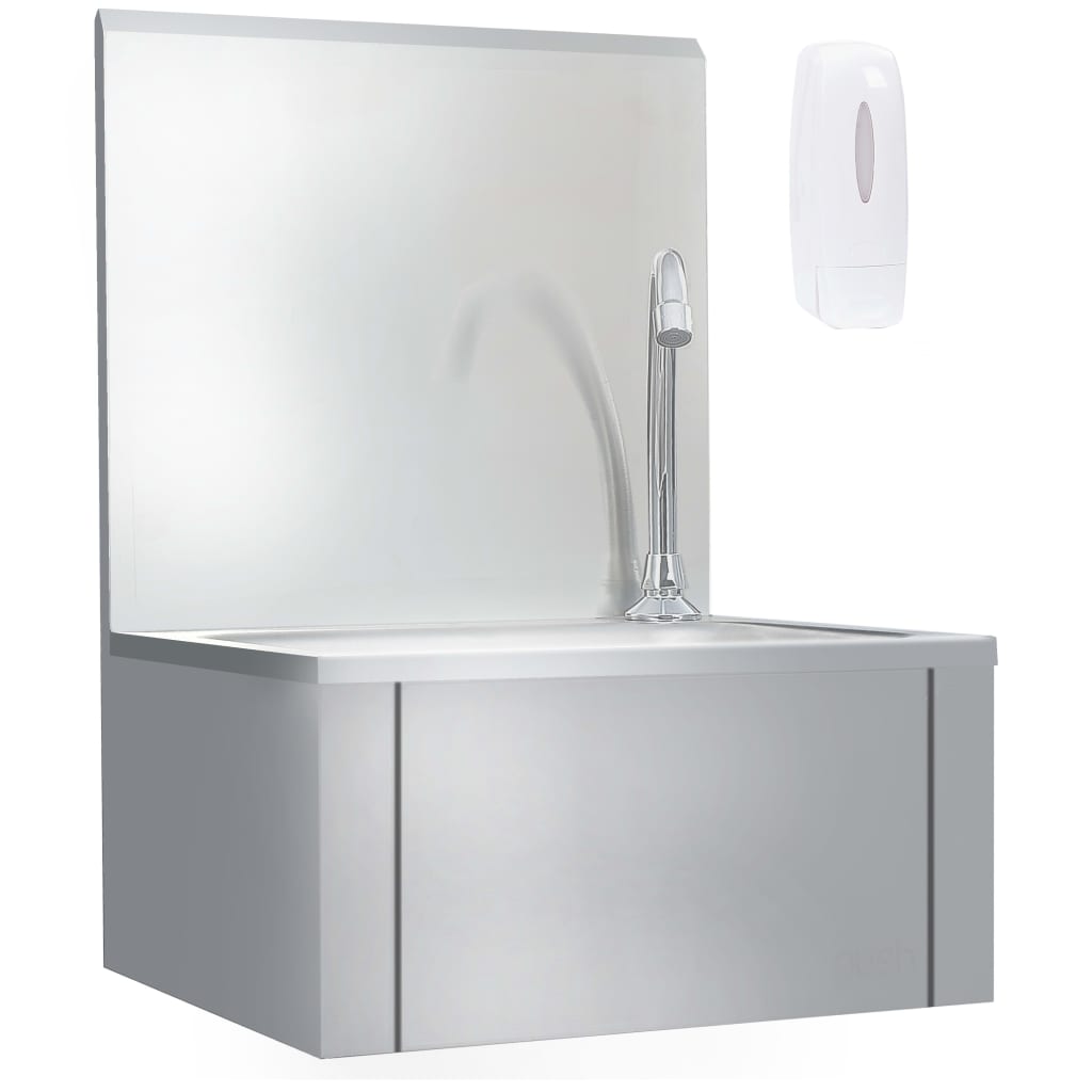 JUNG Vida Handwaschbecken mit Wasserhahn und Seifenspender Edelstahl
