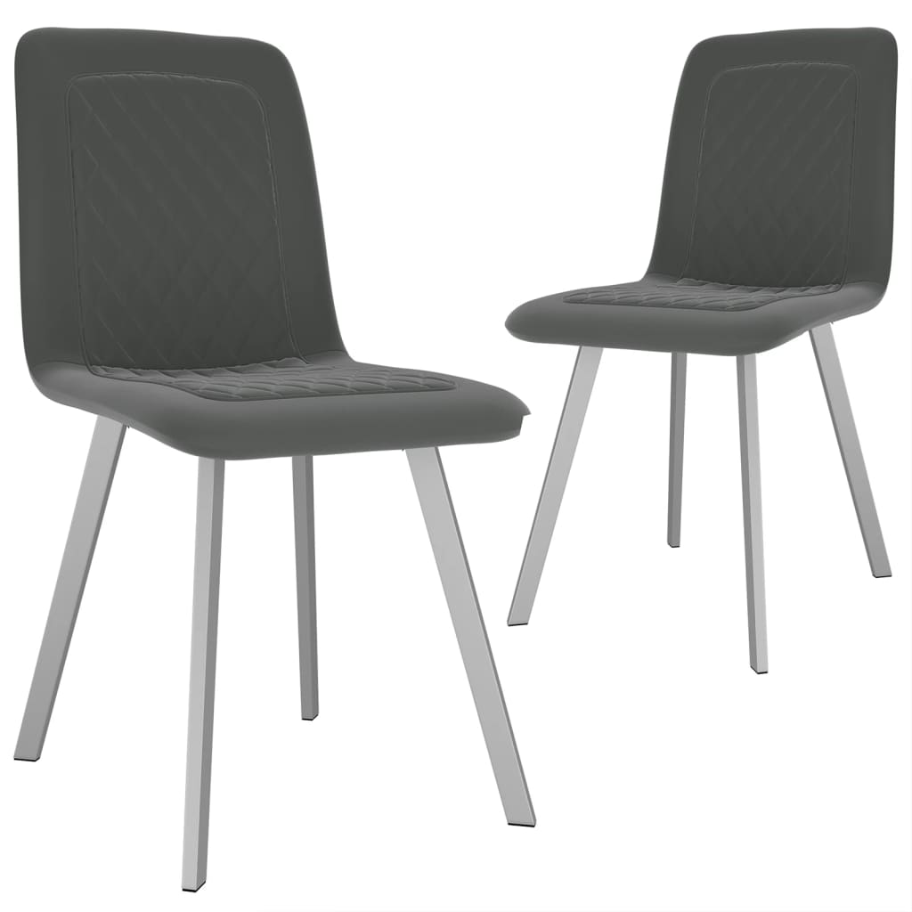 JUNG Vida Esszimmerstühle 2 Stk. Grau Samt