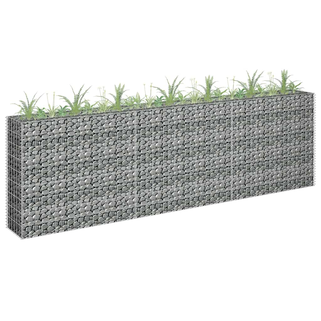 JUNG Vida Gabionen-Hochbeet Verzinkter Stahl 270 x 30 x 90 cm